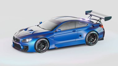 Markasız, jenerik konsept bir arabanın 3 boyutlu çizimi