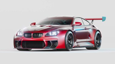 Markasız, jenerik konsept bir arabanın 3 boyutlu çizimi