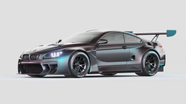 Markasız, jenerik konsept bir arabanın 3 boyutlu çizimi