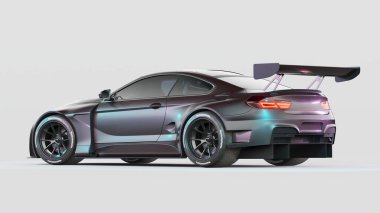 Markasız, jenerik konsept bir arabanın 3 boyutlu çizimi