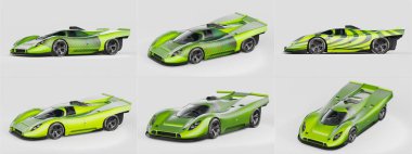 Markasız, jenerik konsept bir arabanın 3 boyutlu çizimi