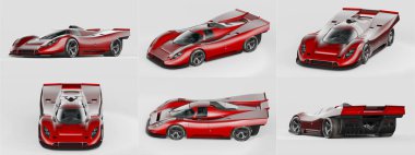 Markasız, jenerik konsept bir arabanın 3 boyutlu çizimi