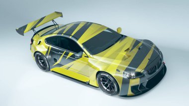 Markasız, jenerik konsept bir arabanın 3 boyutlu çizimi