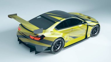 Markasız, jenerik konsept bir arabanın 3 boyutlu çizimi