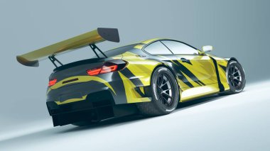 Markasız, jenerik konsept bir arabanın 3 boyutlu çizimi