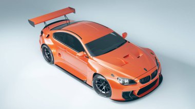 Markasız, jenerik konsept bir arabanın 3 boyutlu çizimi