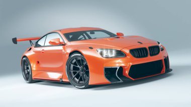 Markasız, jenerik konsept bir arabanın 3 boyutlu çizimi