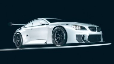 Markasız, jenerik konsept bir arabanın 3 boyutlu çizimi