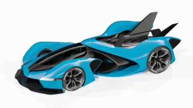 Markasız, jenerik konsept bir arabanın 3 boyutlu çizimi