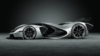 Markasız, jenerik konsept bir arabanın 3 boyutlu çizimi