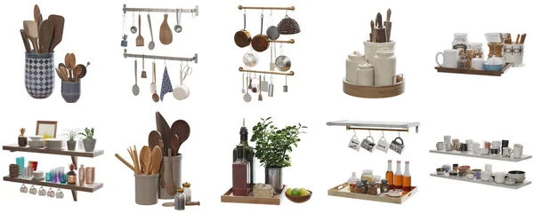 Візуалізація Кухонного Посуду — стокове фото