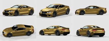 Markasız, jenerik konsept bir arabanın 3 boyutlu çizimi