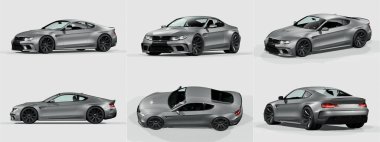 Markasız, jenerik konsept bir arabanın 3 boyutlu çizimi