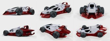 Markasız, jenerik konsept bir arabanın 3 boyutlu çizimi