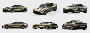 Markasız, jenerik konsept bir arabanın 3 boyutlu çizimi