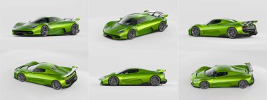 Markasız, jenerik konsept bir arabanın 3 boyutlu çizimi