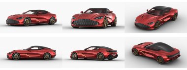 Markasız, jenerik konsept bir arabanın 3 boyutlu çizimi