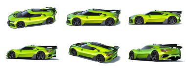 Markasız, jenerik konsept bir arabanın 3 boyutlu çizimi