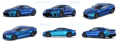 Markasız, jenerik konsept bir arabanın 3 boyutlu çizimi