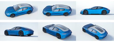 Markasız, jenerik konsept bir arabanın 3 boyutlu çizimi