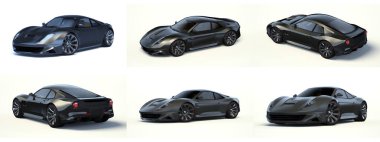 Markasız, jenerik konsept bir arabanın 3 boyutlu çizimi