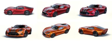 Markasız, jenerik konsept bir arabanın 3 boyutlu çizimi