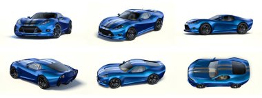 Markasız, jenerik konsept bir arabanın 3 boyutlu çizimi