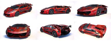 Markasız, jenerik konsept bir arabanın 3 boyutlu çizimi