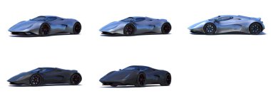 Markasız, jenerik konsept bir arabanın 3 boyutlu çizimi