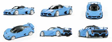 Markasız, jenerik konsept bir arabanın 3 boyutlu çizimi