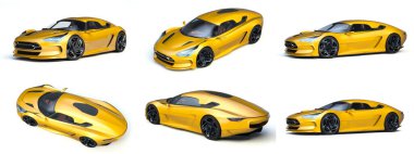 Markasız, jenerik konsept bir arabanın 3 boyutlu çizimi