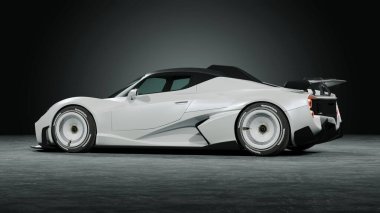 Markasız, jenerik konsept bir arabanın 3 boyutlu çizimi