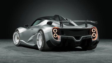 Markasız, jenerik konsept bir arabanın 3 boyutlu çizimi