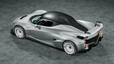 Markasız, jenerik konsept bir arabanın 3 boyutlu çizimi