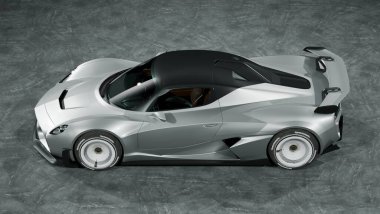 Markasız, jenerik konsept bir arabanın 3 boyutlu çizimi