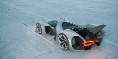 Markasız, jenerik konsept bir arabanın 3 boyutlu çizimi