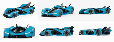 Markasız, jenerik konsept bir arabanın 3 boyutlu çizimi