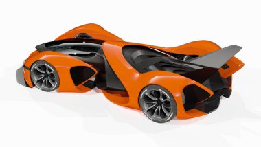 Markasız, jenerik konsept bir arabanın 3 boyutlu çizimi