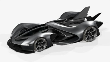Markasız, jenerik konsept bir arabanın 3 boyutlu çizimi