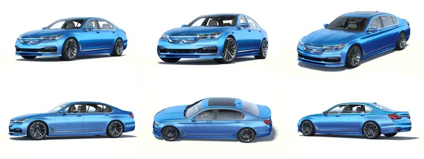 スタジオ環境でのブランドのない一般的な概念車の3Dレンダリング — ストック写真