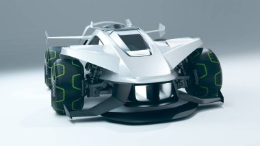 Markasız, jenerik konsept bir arabanın 3 boyutlu çizimi