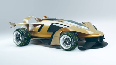 Markasız, jenerik konsept bir arabanın 3 boyutlu çizimi