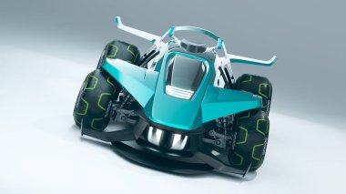 Markasız, jenerik konsept bir arabanın 3 boyutlu çizimi