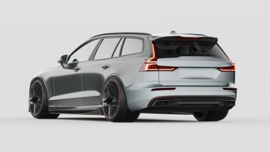 Markasız, jenerik konsept bir arabanın 3 boyutlu çizimi