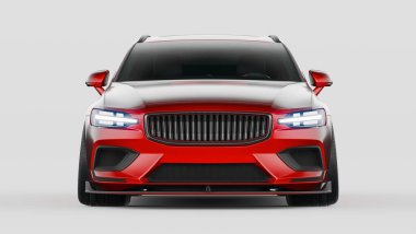 Markasız, jenerik konsept bir arabanın 3 boyutlu çizimi