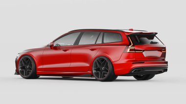 Markasız, jenerik konsept bir arabanın 3 boyutlu çizimi