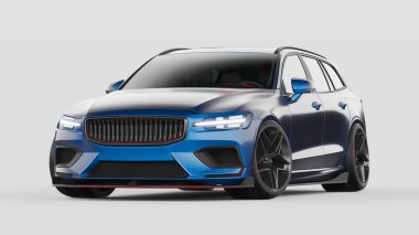 Markasız, jenerik konsept bir arabanın 3 boyutlu çizimi