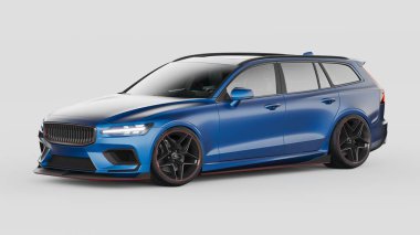 Markasız, jenerik konsept bir arabanın 3 boyutlu çizimi