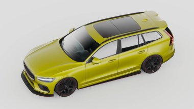 Markasız, jenerik konsept bir arabanın 3 boyutlu çizimi