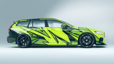 Markasız, jenerik konsept bir arabanın 3 boyutlu çizimi